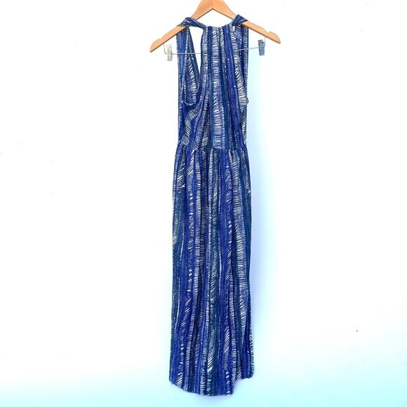 Raquel Allegra Spring 2018 Designer Blue Cotton Linen Midi Tank Dress 0 - Picture 5 of 11